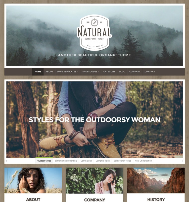 WordPress Natural Theme