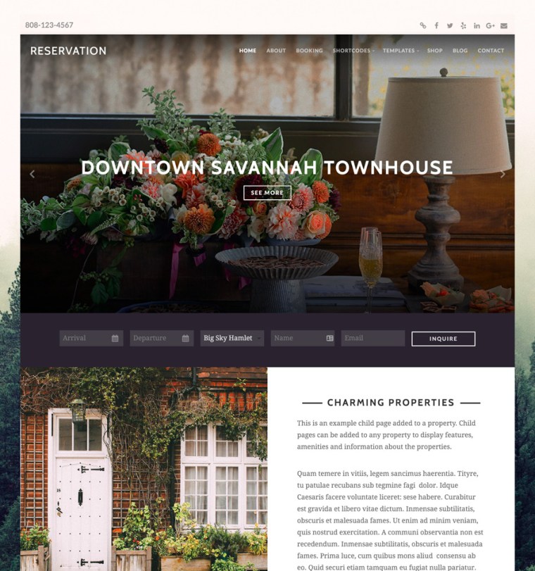 WordPress Reservation Theme